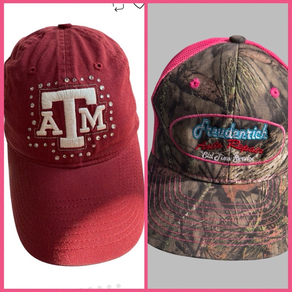 Women’s‎ Hat Bundle—Pink Camo Trucker + VS PINK Texas A&M Rhinestone Cap OS